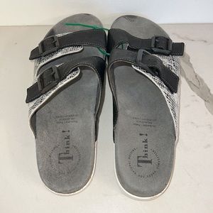 SALE ✨ Think! Snakeskin Double Strap Sandals